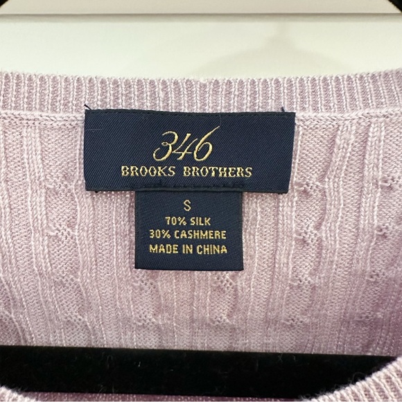 Brooks Brothers 346 Silk Cashmere Short Sleeve Cable Knit Sweater Top sz Small - Picture 5 of 5